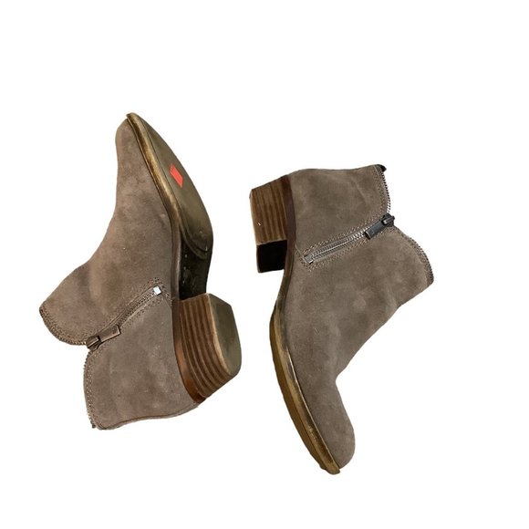 LUCKY BRAND Tan ZIPPER Almond Toe Side Zip Bootie-Size 7 - Picture 8 of 10